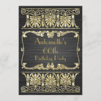Cualquier edad Cumpleaños Art Deco Griego Arabesqu