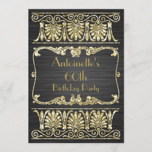 Invitación Cualquier Edad Cumpleaños Arte Deco Griego Árabe