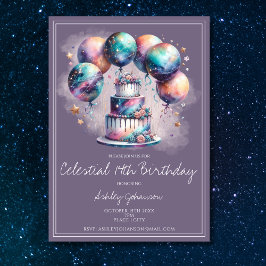 Invitación Cualquier Edad Cumpleaños Celestial Místico Cósmic