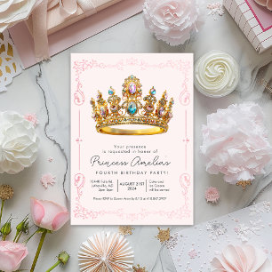 Invitación CUALQUIER EDAD - Cumpleaños de Hada Princesa Coron
