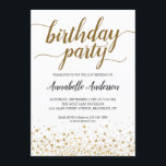 Invitación Cualquier Edad Cumpleaños Moderno Gold Confetti Do<br><div class="desc">Los puntos modernos de los Confeti de oro manuscritos Invitación al cumpleaños de cualquier edad para adultos El diseño presenta 'veintiuno' en un guión moderno y elegante y con acento de confeti dorado. Si quieres personalizar el texto 'veintiuno' a otra edad, no dudes en enviarnos un correo electrónico a panggadesigns@gmail.com....</div>