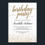 Invitación Cualquier Edad Cumpleaños Moderno Gold Confetti Do<br><div class="desc">Los puntos modernos de los Confeti de oro manuscritos Invitación al cumpleaños de cualquier edad para adultos El diseño presenta 'veintiuno' en un guión moderno y elegante y con acento de confeti dorado. Si quieres personalizar el texto 'veintiuno' a otra edad, no dudes en enviarnos un correo electrónico a panggadesigns@gmail.com....</div>