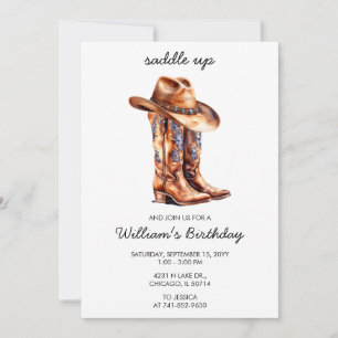 Invitación Cualquier edad ensillar la fiesta de cumpleaños oc