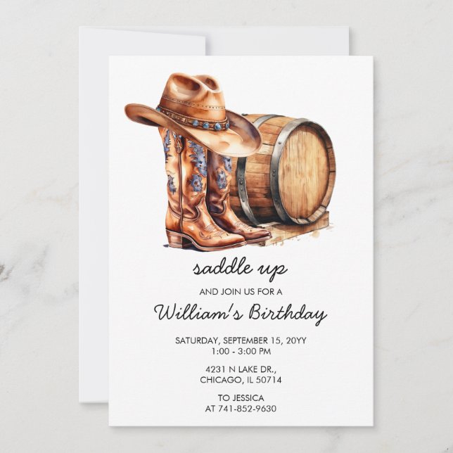 Invitación Cualquier edad ensillar la fiesta de cumpleaños oc (Anverso)