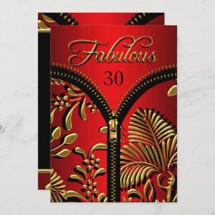 Invitación Cualquier edad fabuloso Royal Red Gold Black Birda