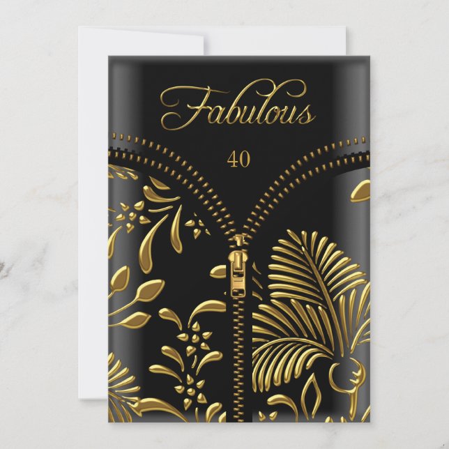 Invitación Cualquier Edad Fabulous Gold Black Corset Birday P (Anverso)