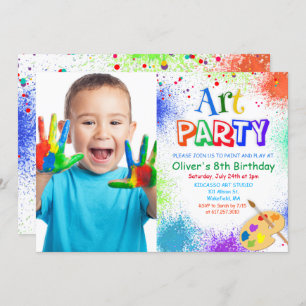 Invitación CUALQUIER EDAD Fiesta Paint Fiesta de cumpleaños I