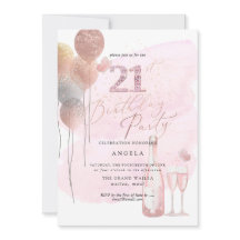 Cualquier edad, globos Purpurinas Champán Rosado 2