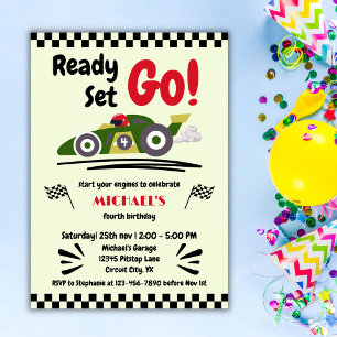 Invitación Cualquier Edad Juego Listo Para Cumpleaños Ir Coch