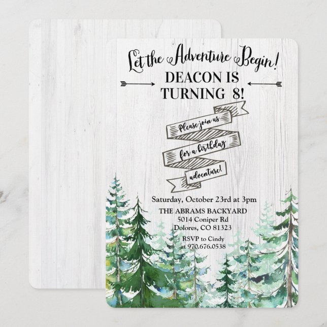 Invitación CUALQUIER EDAD - La aventura comienza la invitació (Anverso / Reverso)