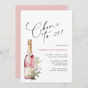 Invitación Cualquier edad   Saludos Campaña Rosa o Cumpleaños