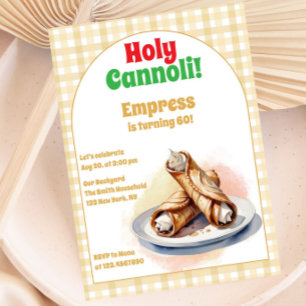 Invitación Cualquier Edad Santa Cannoli Partido de Cumpleaños