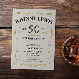 Invitación Cualquier Edad Sorpresa con tema Whiskey 50 cumple