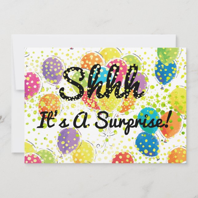 Invitación Cualquier Edad Sorpresa Fiesta de Cumpleaños Globo (Anverso)