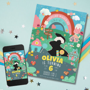 Invitación Cualquier edad, tema de dulces de cumpleaños