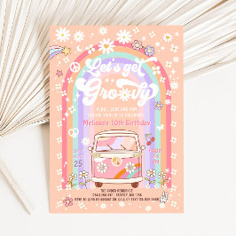 Invitación CUALQUIER EDAD Vamos a conseguir Groovy Van Birthd