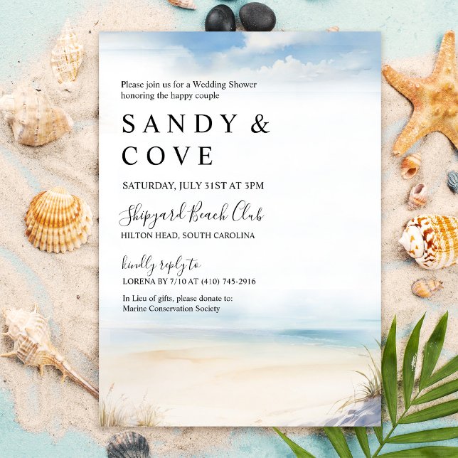Invitación CUALQUIER EVENTO Acuarela Mínima de Playa (Subido por el creador)