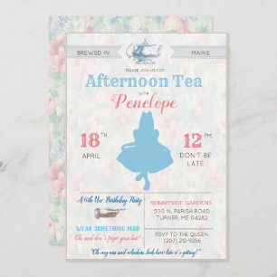 Invitación CUALQUIER EVENTO - Alicia en el Fiesta del té de l
