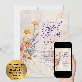 Invitación CUALQUIER EVENTO Fiesta de Jardín Boho Flores Silv