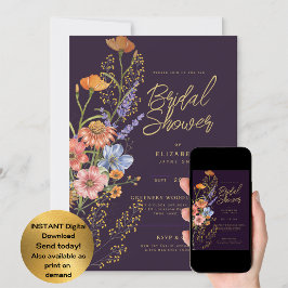 Invitación CUALQUIER EVENTO Fiesta de Jardín Boho Flores Silv