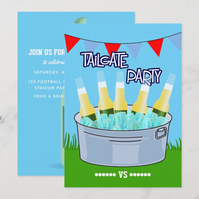 Invitación Cualquier evento fiesta de pre juego personalizabl (Anverso / Reverso)
