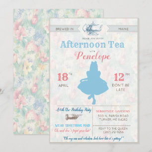 Invitación CUALQUIER EVENTO - Fiesta de té de Alicia en el Pa