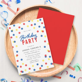 Invitación Cualquier fiesta de cumpleaños del Confetti amaril