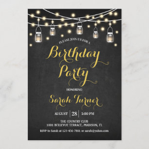 Invitación Cualquier fiesta de cumpleaños por edad - Chalkboa