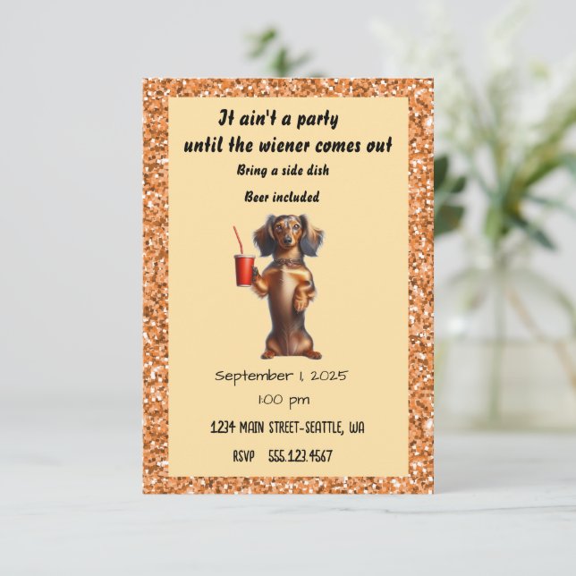 Invitación Cualquier Fiesta de ocasión (Anverso de pie)