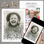 Invitación CUALQUIER Fiesta de tipografía elegante de Moda fo<br><div class="desc">Invite a la familia y a los amigos a una elegante celebración de cumpleaños con modernas invitaciones para fiestas en blanco y negro con fotos de personalizados. Las imágenes y todos los textos de esta plantilla son sencillos para el personalizar. (IMAGEN PLACEMENT TIP: Una manera fácil de centrar una foto...</div>