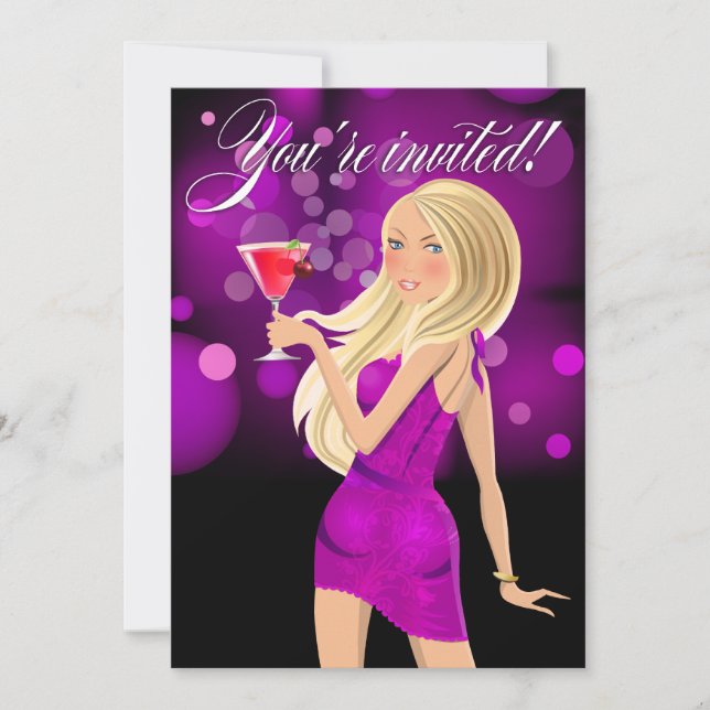 Invitación Cualquier Fiesta propósito Celebración púrpura (Anverso)