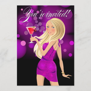 Invitación Cualquier Fiesta propósito Celebración púrpura