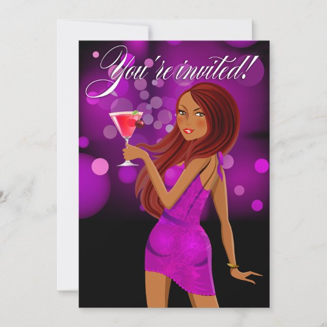 Invitación Cualquier Fiesta propósito Celebración púrpura (Anverso)