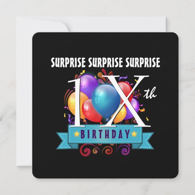 Invitación Cualquier globo de cumpleaños A12WZ que pueda caus (Anverso)