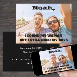 Invitación Cualquier Groomsmen de texto / Mejor foto de propu