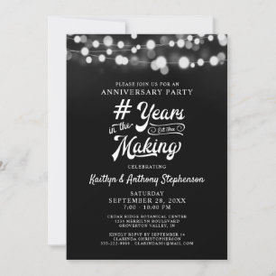 Invitación Cualquier Luces de Cuerda de Aniversario AÑOS EN H