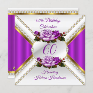 Invitación Cualquier mujer de edad Fiesta de cumpleaños Rosa 