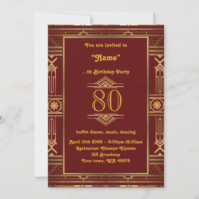 Invitación cualquier mujer mayor de edad Fiesta de Cumpleaños (Anverso)