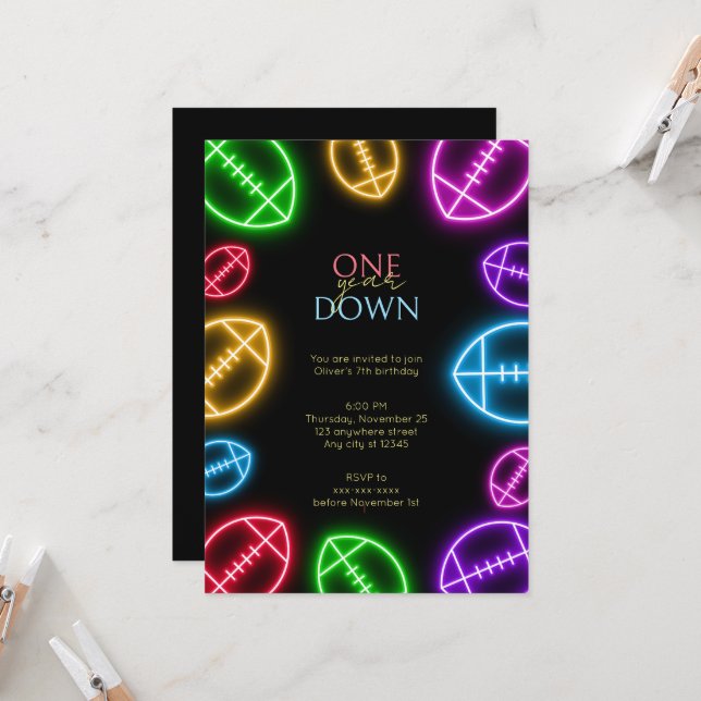 Invitación Cualquier niño de neutbol de cualquier edad cumple (Anverso/Reverso In Situ)