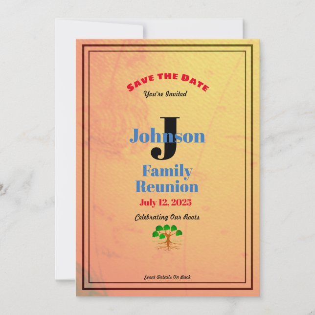 Invitación Cualquier nombre de familia Mapa del Mundo Viejo R (Anverso)