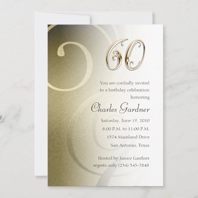 Invitación Cualquier número Cumpleaños (Anverso)