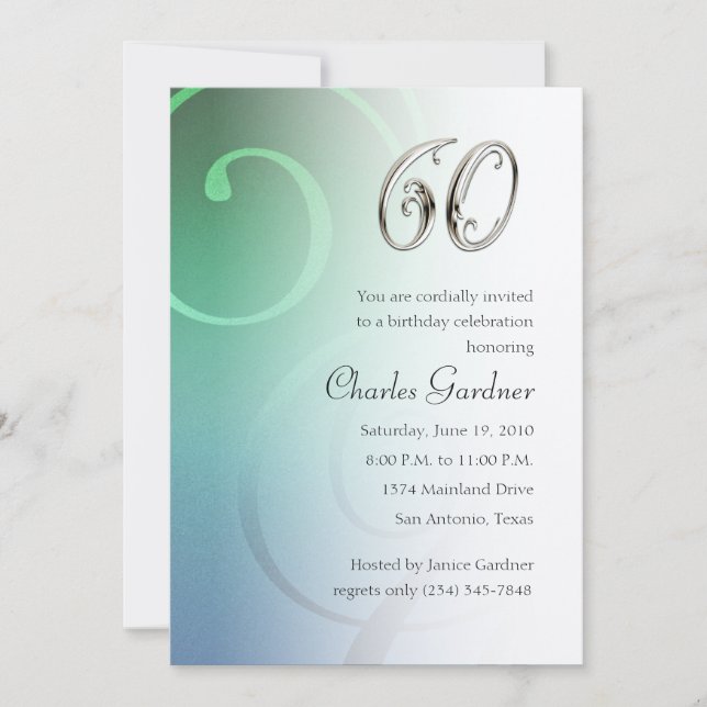 Invitación Cualquier número Cumpleaños (Anverso)