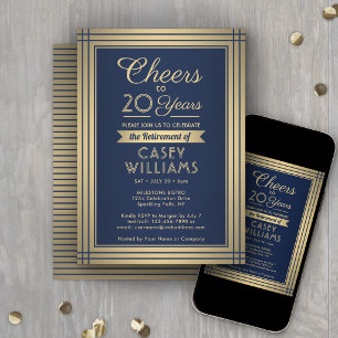 Invitación Cualquier Número Fiesta de Jubilación Aplausos Azu