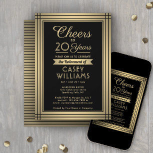 Invitación Cualquier Número Fiesta de Jubilación Aplausos Neg