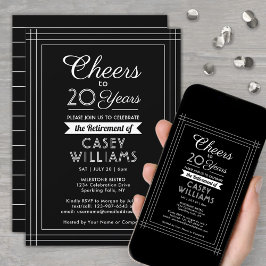Invitación CUALQUIER número Fiesta de retiro vitorea blanco y