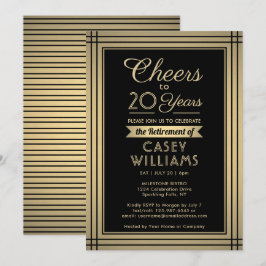 Invitación CUALQUIER número Fiesta de retiro vitorea negro y 