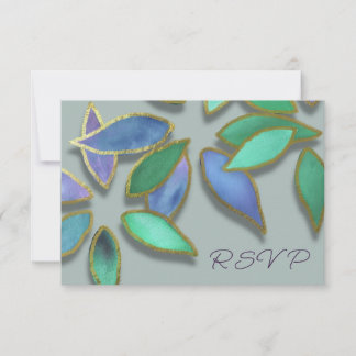 Invitación Cualquier ocasión Pétalos de acuarela azul verdoso