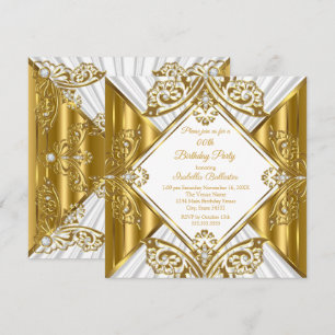 Invitación Cualquier partido de cumpleaños con oro blanco Dia