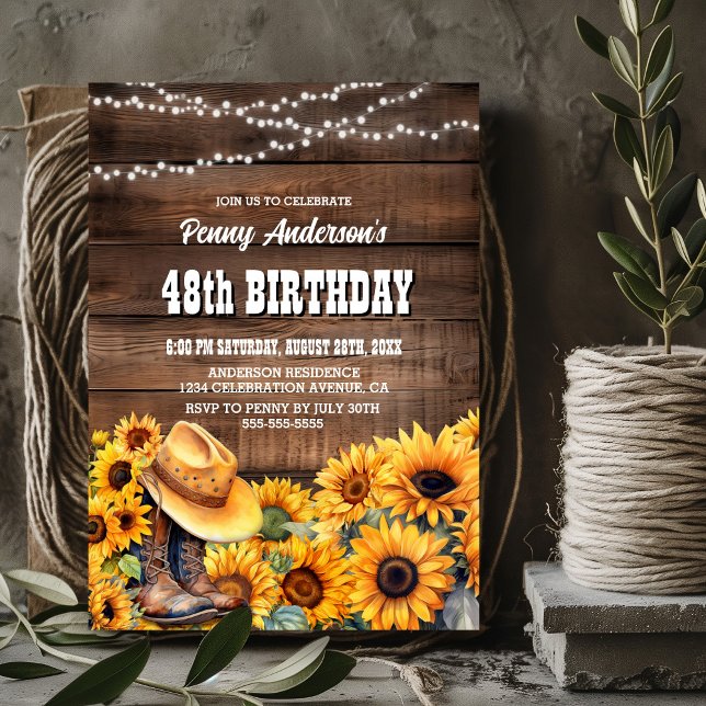 Invitación Cualquier partido de cumpleaños de edad girasol de (Subido por el creador)