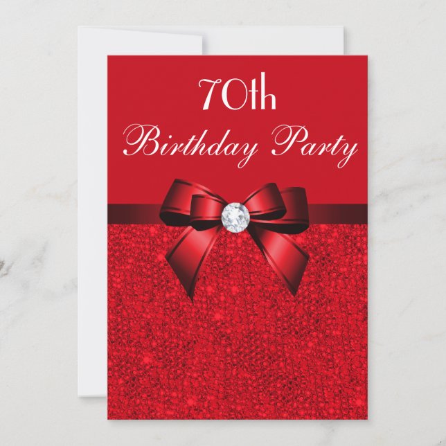 Invitación Cualquier partido de cumpleaños de edad Red Faux s (Anverso)